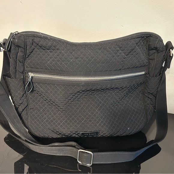 Vera Bradley Handbags - Vera Bradley Quilted Black Messenger Bag